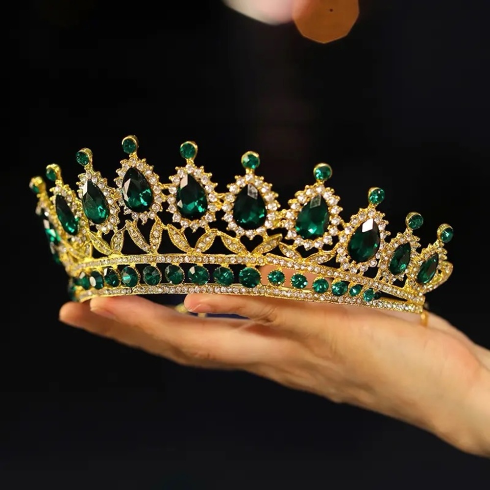 Baroque Crystal Crown Tiara Earring Luxury Rhinestone Bridal Jewelry